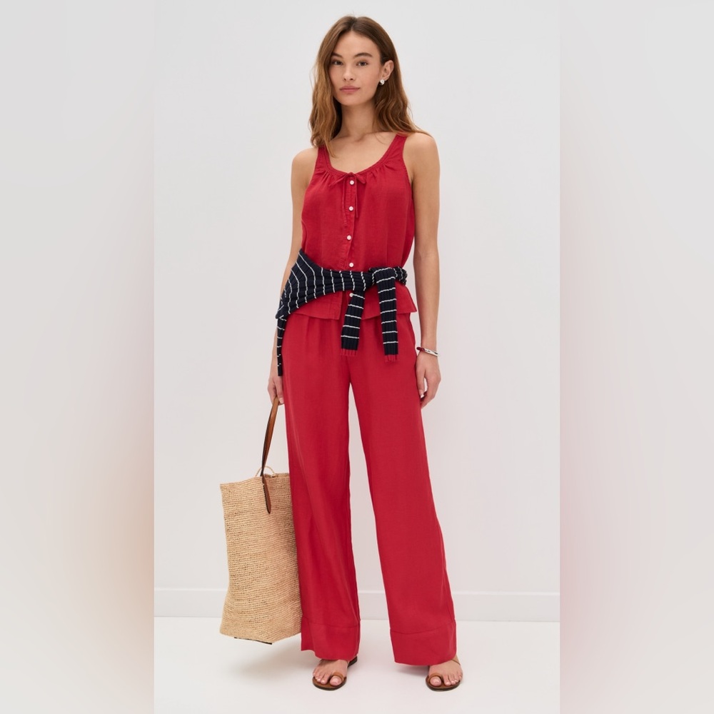 Alex Mill Sidney Cami in Linen, XL, Crimson